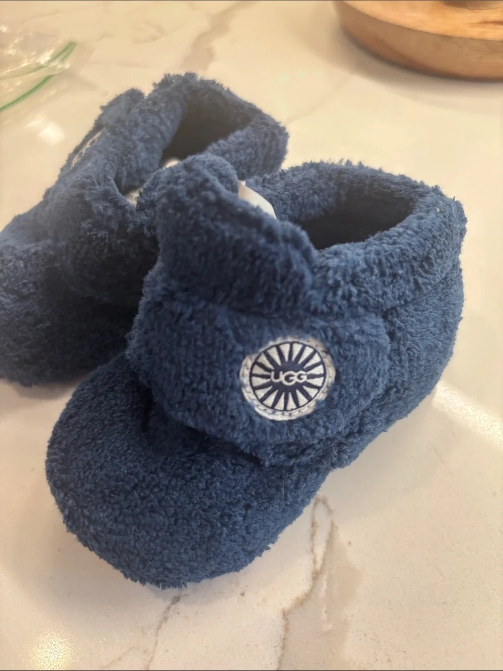 UGG Plush Navy Baby Walker Booties for Newborns